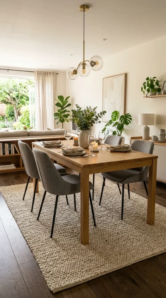 A Rug That Defines the Dining Zone