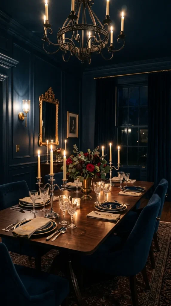 Midnight Blue Drench With Candlelight as the Only Light Source