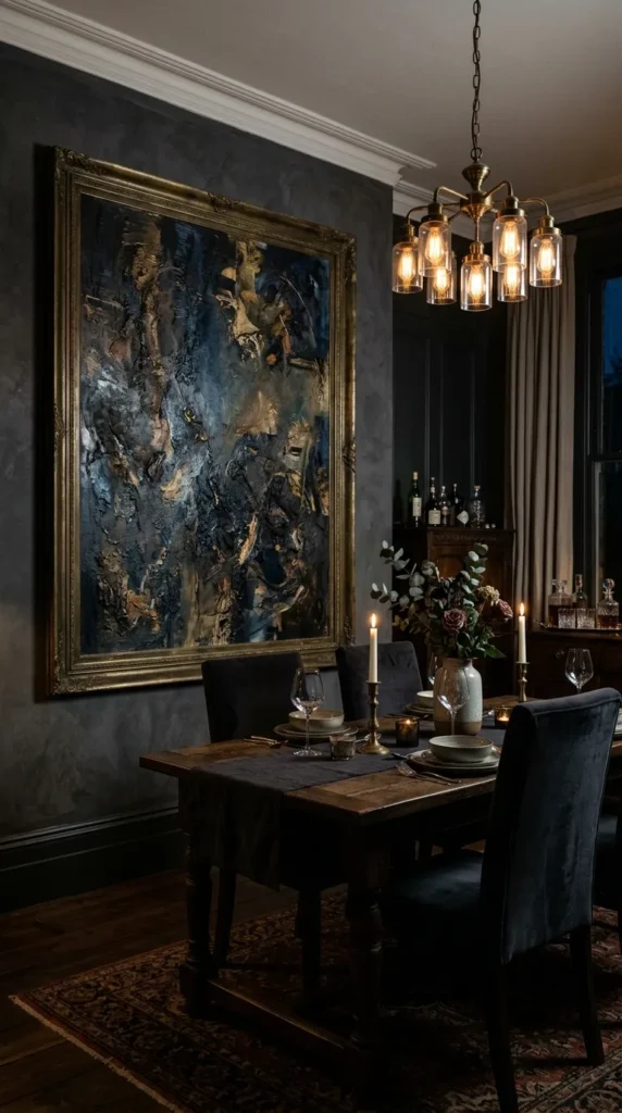 Dark Artwork in Oversized Frames