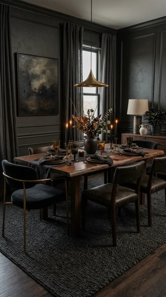 Dark Floors or Dark Rugs That Ground the Space