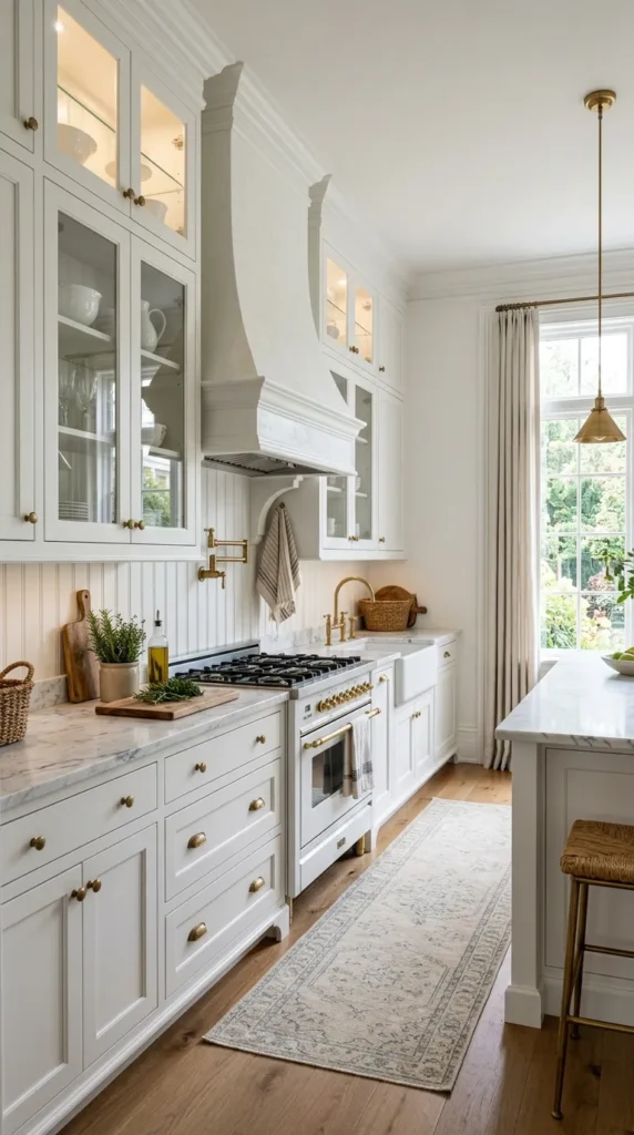 Beadboard in an All White Kitchen for Subtle Texture