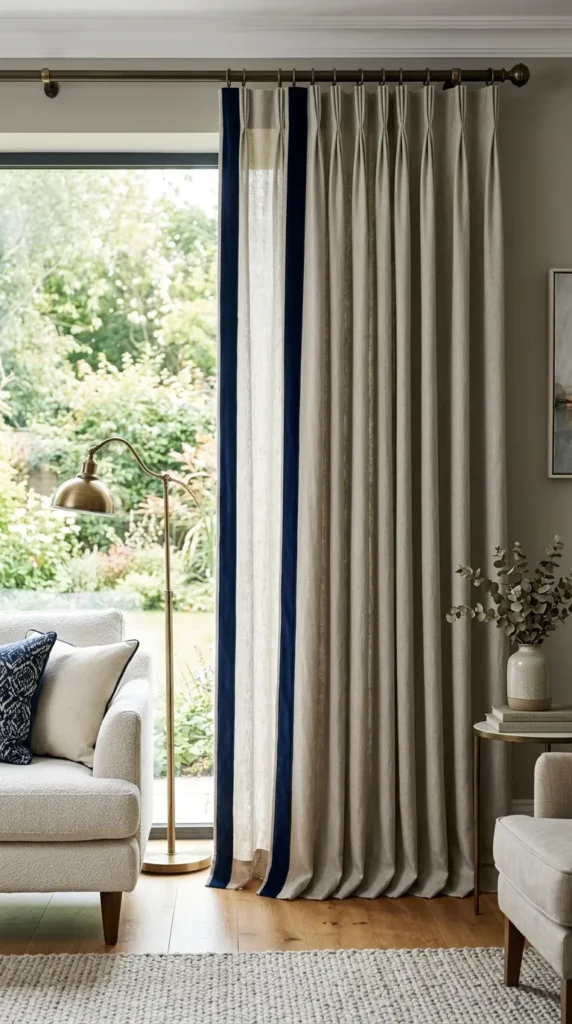 Curtains with Contrast Leading Edge