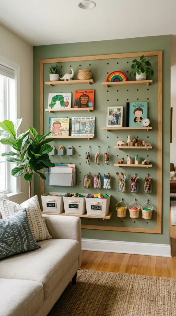 Pegboard Wall Storage for Display and Organization