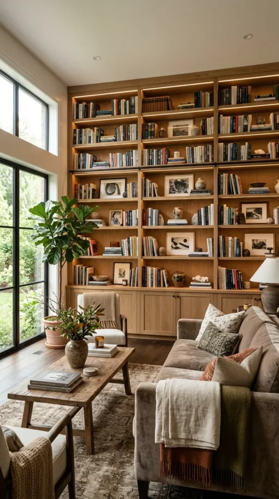 Built-In Living Room Shelves for Style and Function