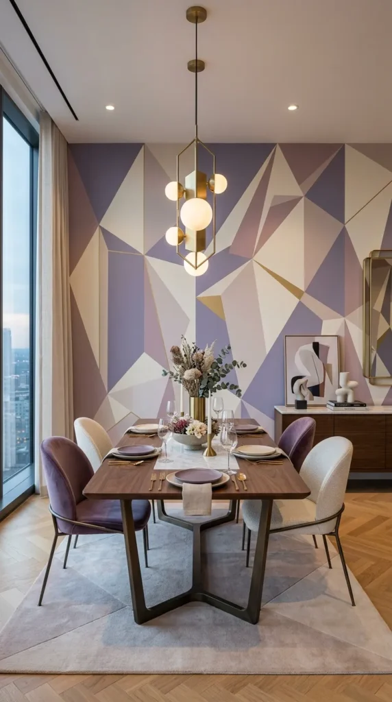 Geometric Painted Wall Pattern Using Tape