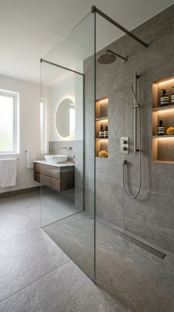 Use a Linear Drain to Allow True Wet Room Layout