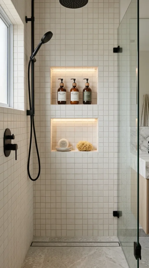Install a Niche Rather Than Any Surface Shelf