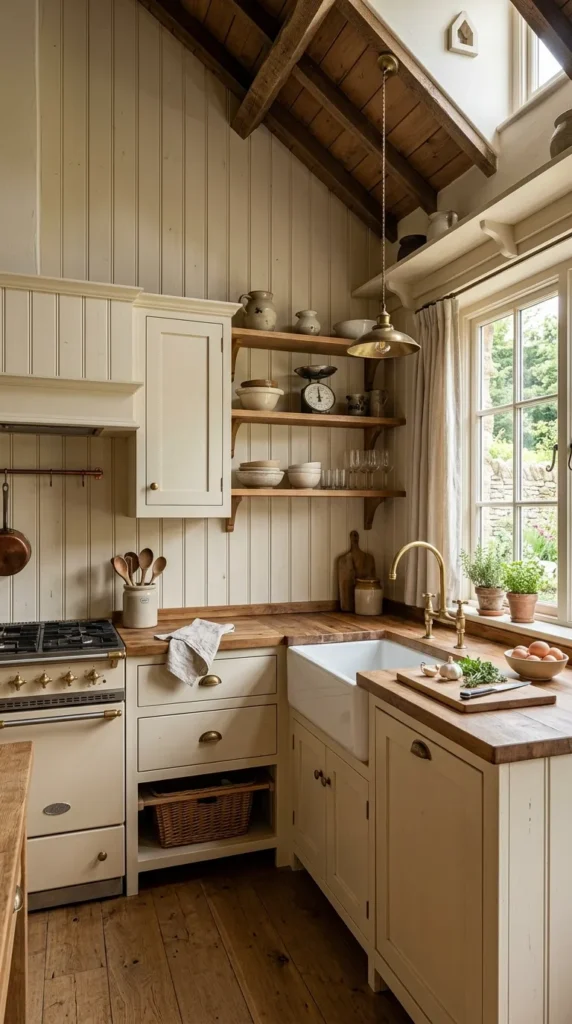 Beadboard Backsplash Extended to Ceiling Height