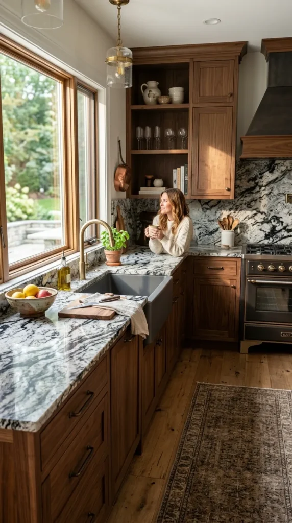 Black and White Granite with Mixed Patterns