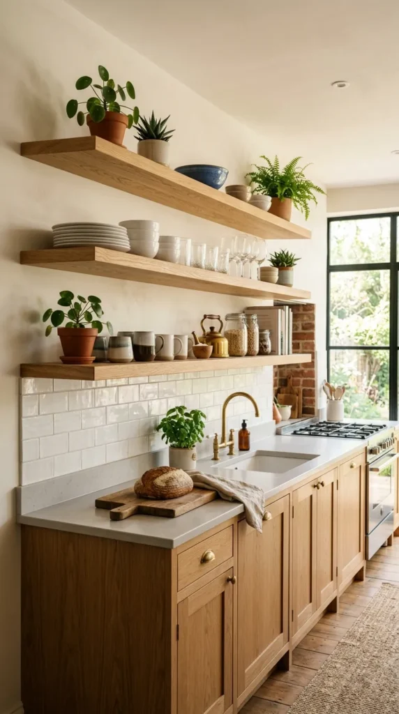 Use Open Shelving Instead of Upper Cabinets