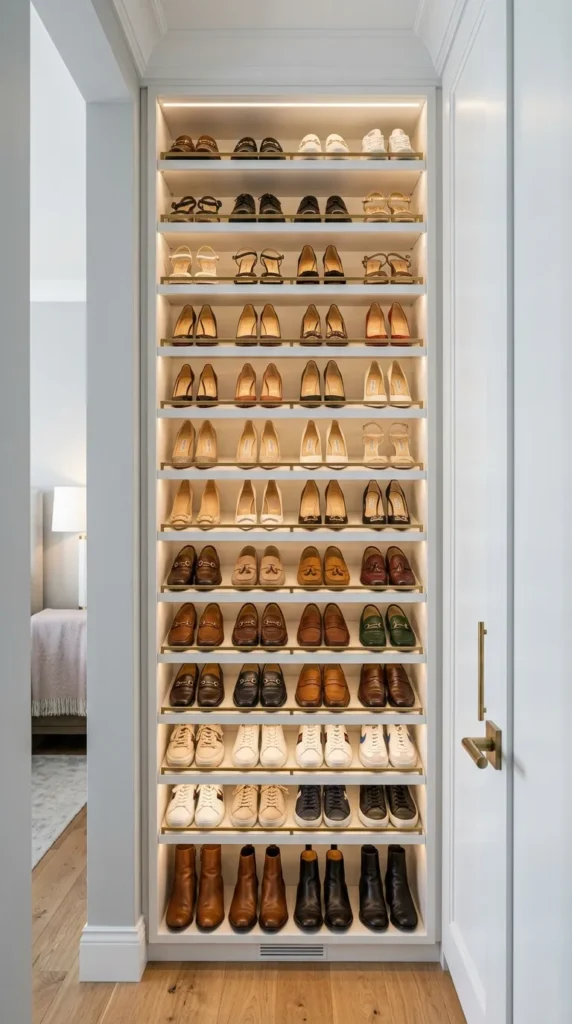 Store Shoes Vertically or on the Door