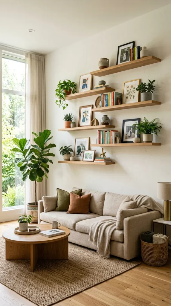 Floating Shelves in Asymmetric Arrangements