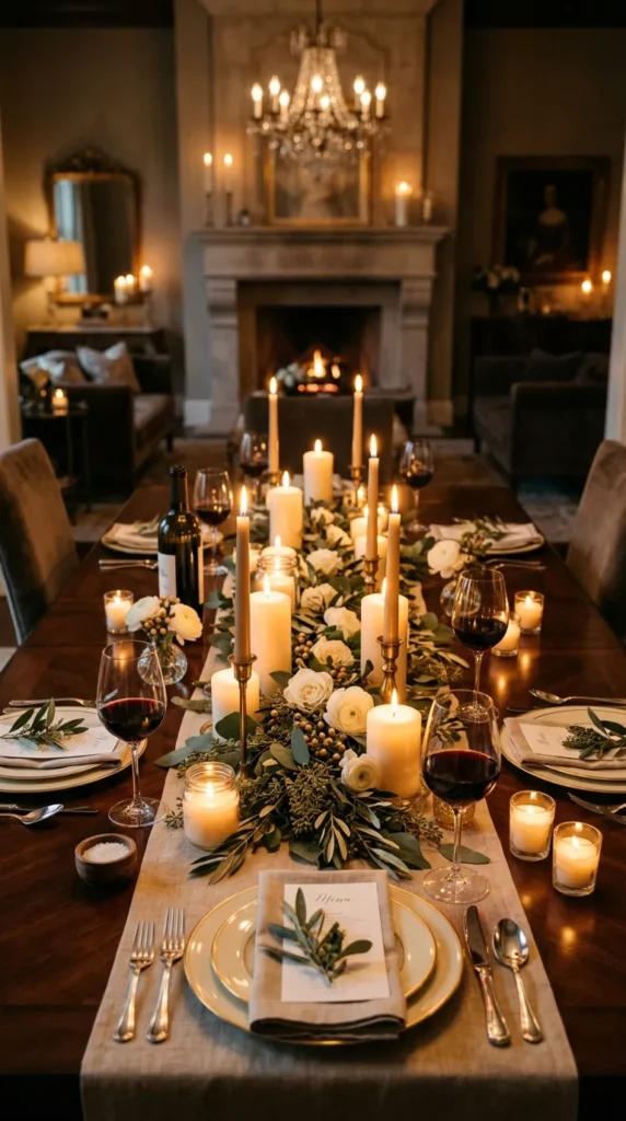  Layer Candles at Multiple Heights on the Table
