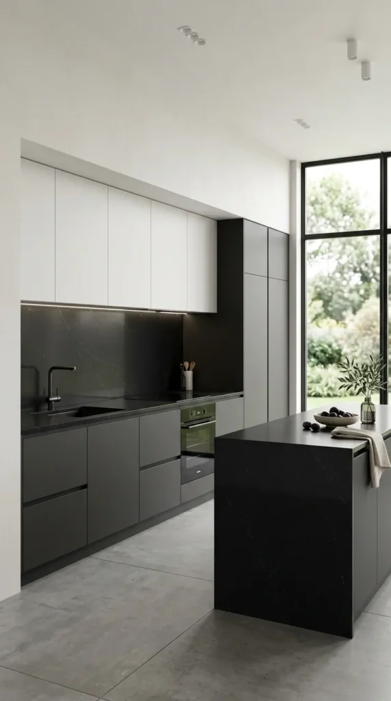 Black and White Quartz Engineered Countertops