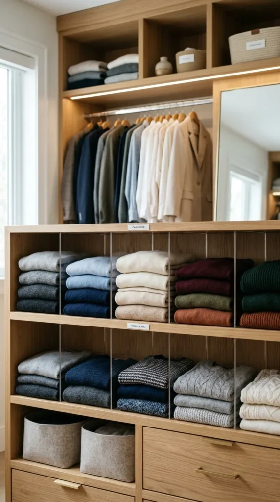 Fold Knitwear and Stack on Shelves Rather Than Hanging