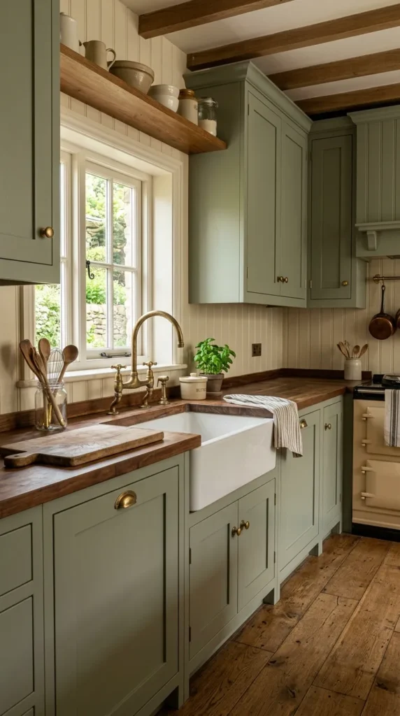 Beadboard in a Farmhouse Kitchen With Shaker Cabinets