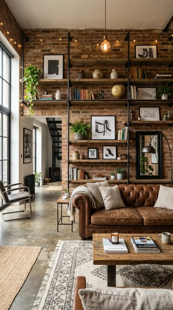 Industrial Pipe and Wood Floating Shelves