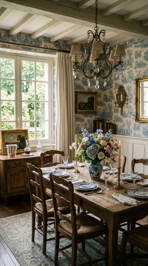 Toile de Jouy Wallpaper for Traditional Storytelling