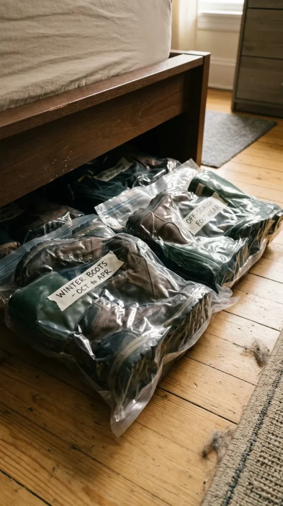 Shoe Storage in a Narrow Hallway or Closet