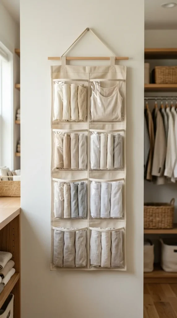 Try Slim Hanging Organizers for Vertical Space