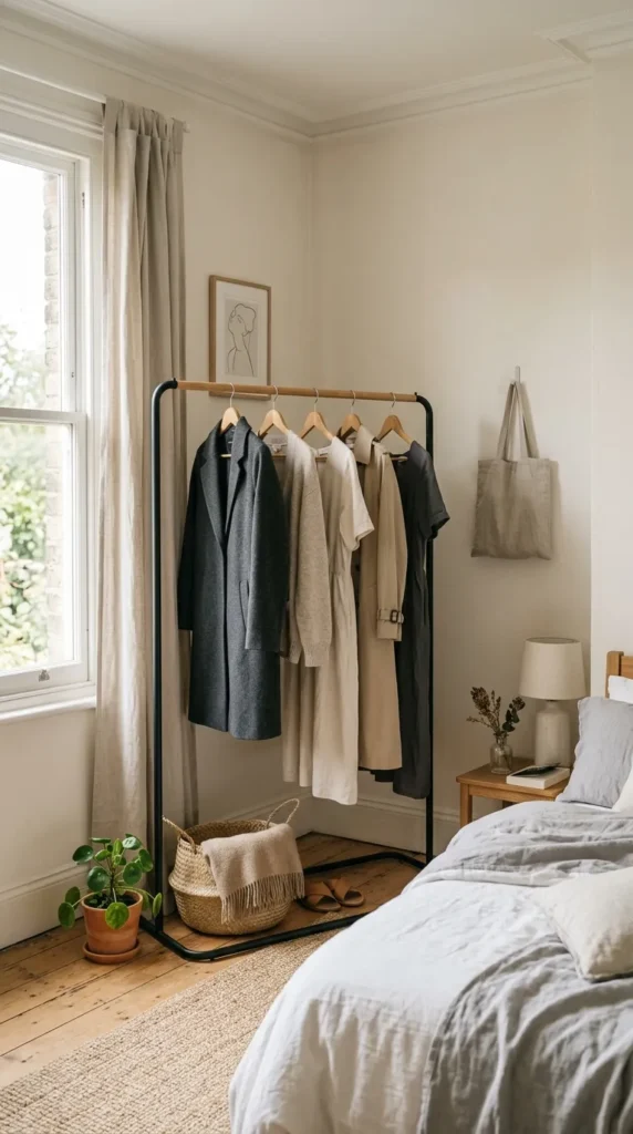 Clothing Rail in an Unused Corner