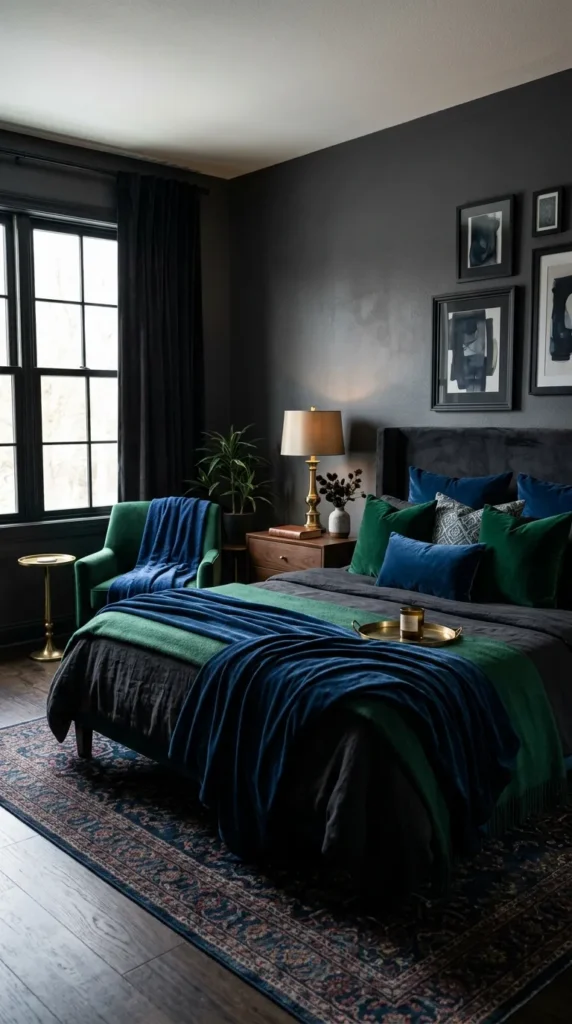 Dark Gray and Gold Bedroom for Glamorous Sophistication