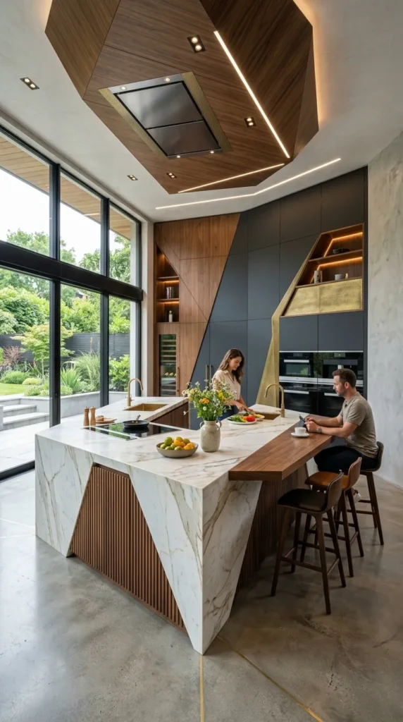 The Kitchen Layout with Corner Island