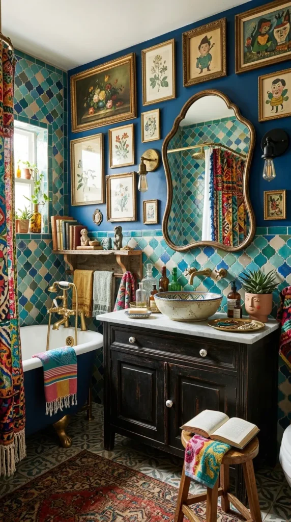18 Bathroom Ideas That Create Beautiful, Functional Spaces 16 Eclectic Mix Bathroom with Collected Elements