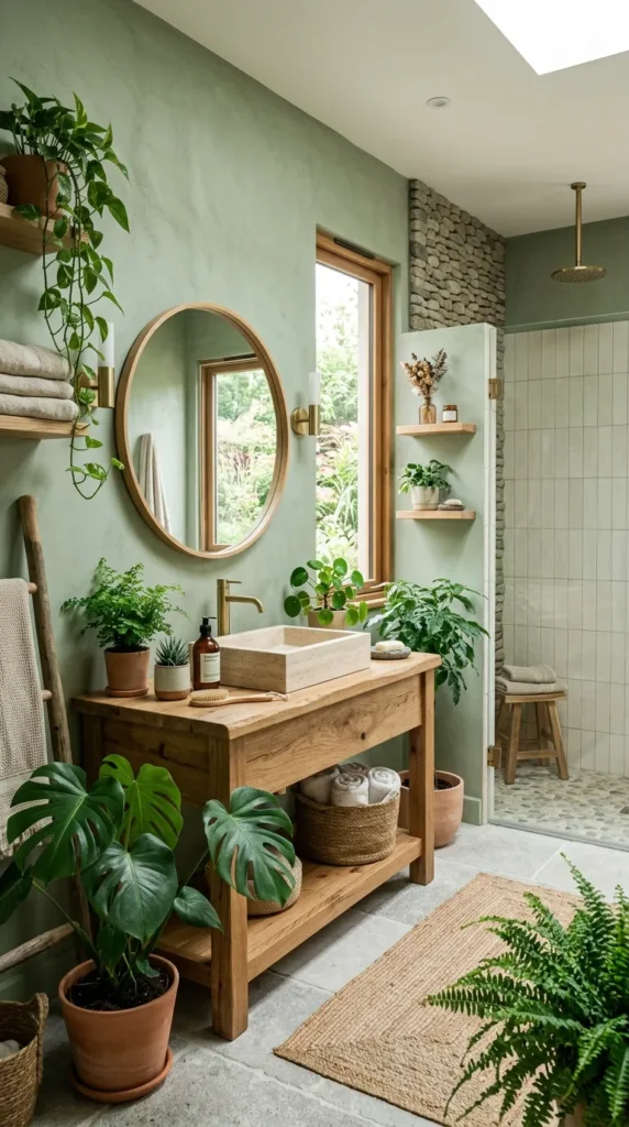 18 Bathroom Ideas That Create Beautiful, Functional Spaces 9 Nature-Inspired Green Bathroom