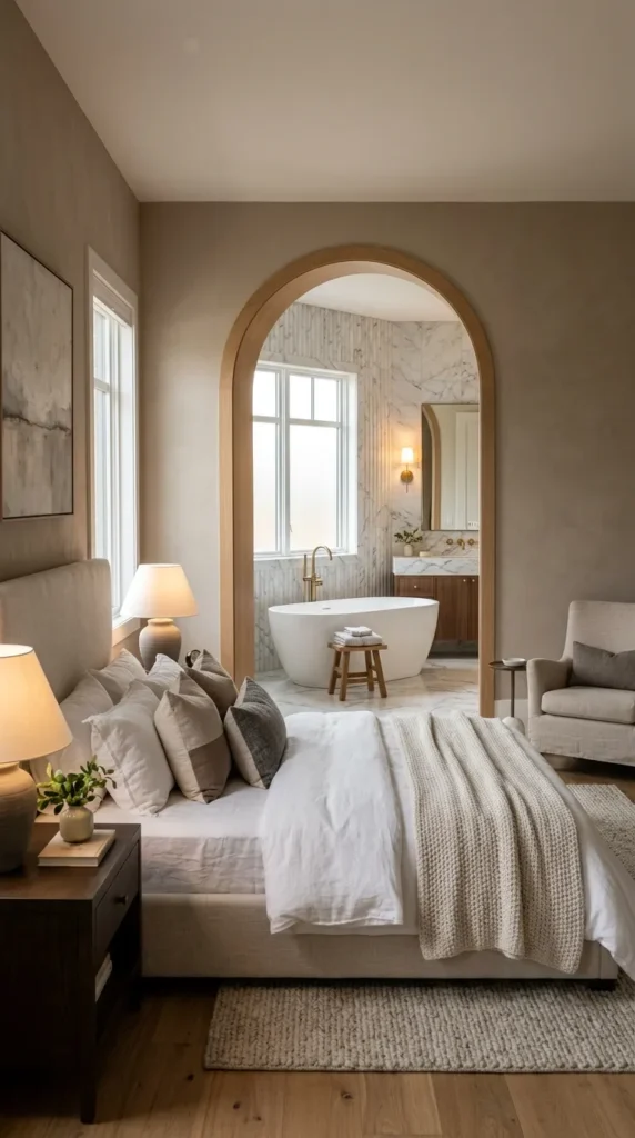 A Master Bedroom With a Spa-Inspired Ensuite Connection