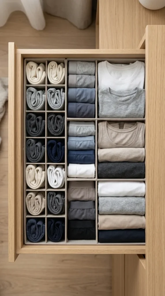 Drawer Space with Organizer Inserts
