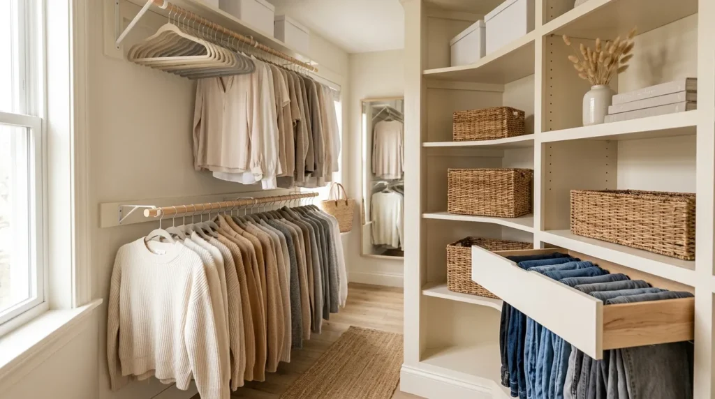 21 Ways to Organize Clothes in Small Spaces