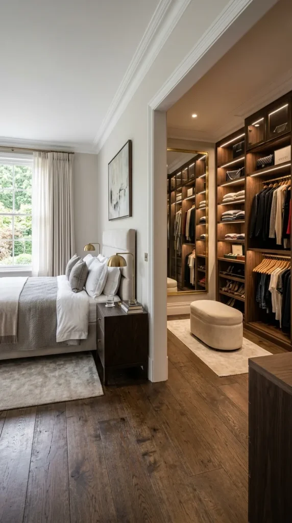 A Master Bedroom With a Dressing Room