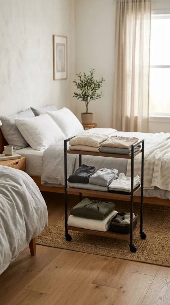 Slim Rolling Cart for Accessible Storage