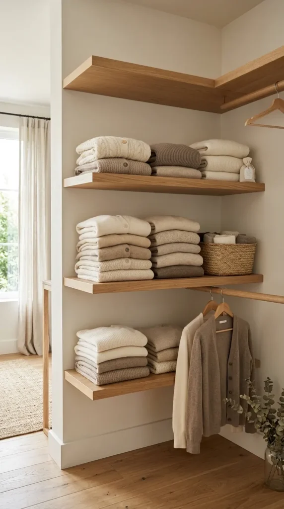 Stack Shelves Vertically in Closet Corners