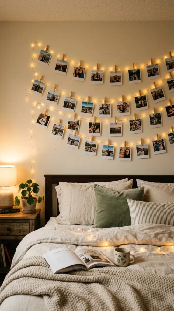 Photo Display with Fairy Lights