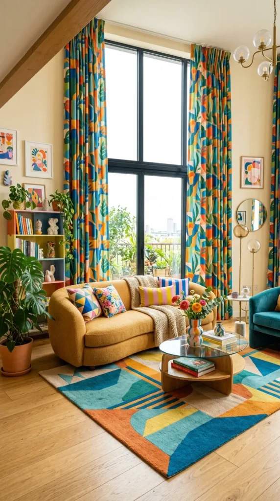 Use Colorful Curtains That Contribute to the Pattern Story