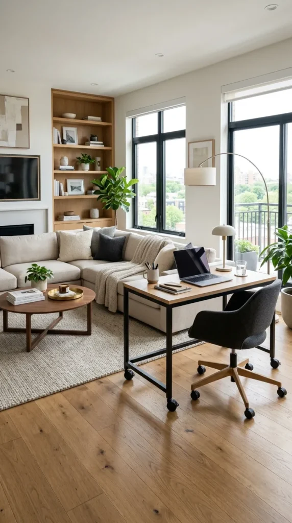 Desk on Wheels for Flexible Positioning