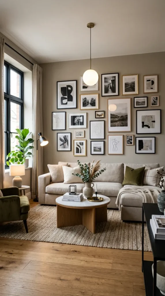 A Gallery Wall That Defines a Zone