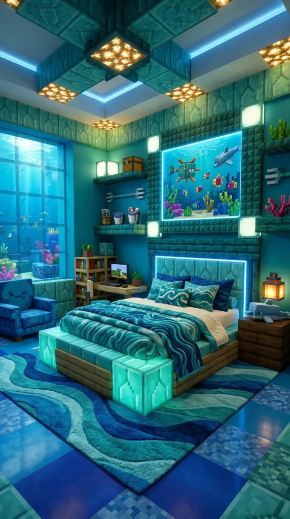 Ocean Monument Blue Bed