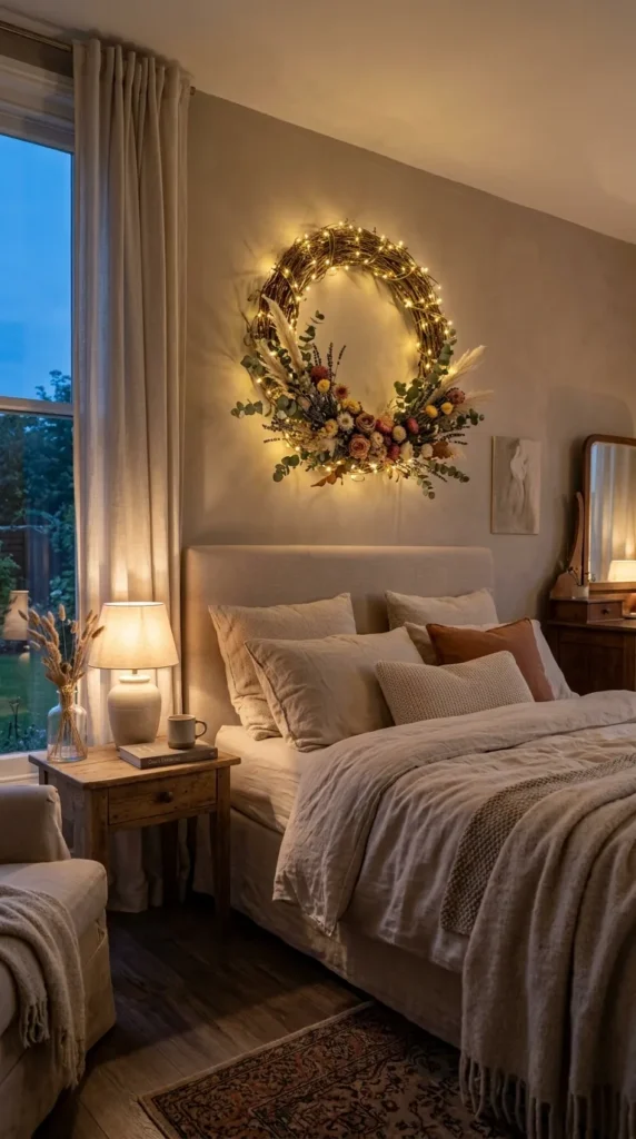 Fairy Light Wreath Wall Art