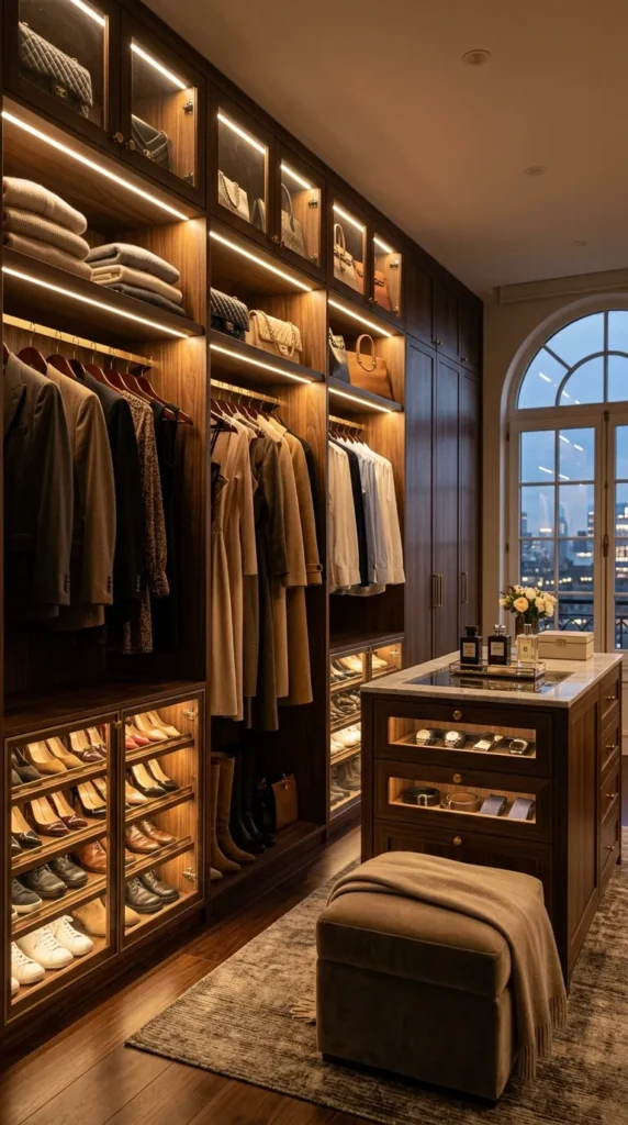 Warm Light in Closet and Dressing Areas
