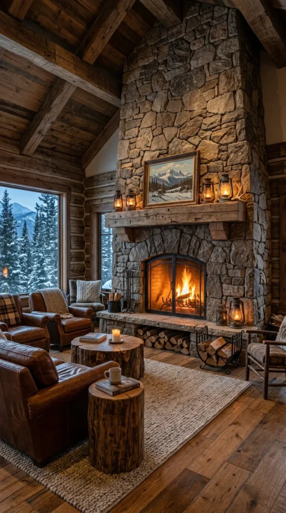 Build Around a Stone Fireplace as Focal Point