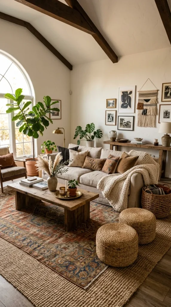 Layered Natural Fiber Rugs and Textures