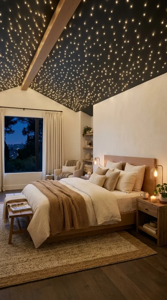  Star Shaped String Light Ceiling