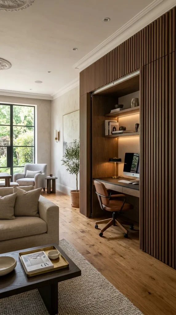 Sliding Door or Pocket Door Desk Enclosure