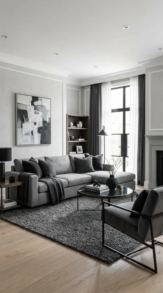 Grey Couch with Monochromatic Color Story