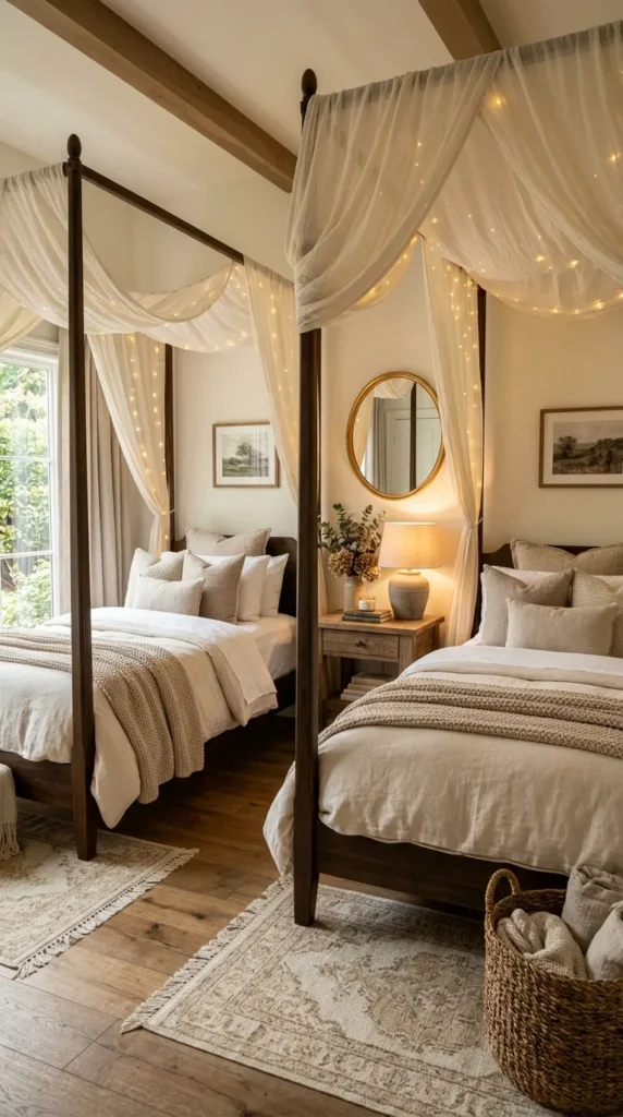 Symmetrical Canopy Beds