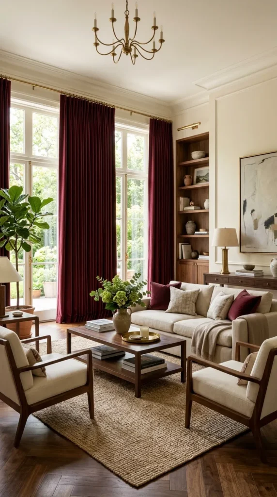 Burgundy Curtains and Drapery
