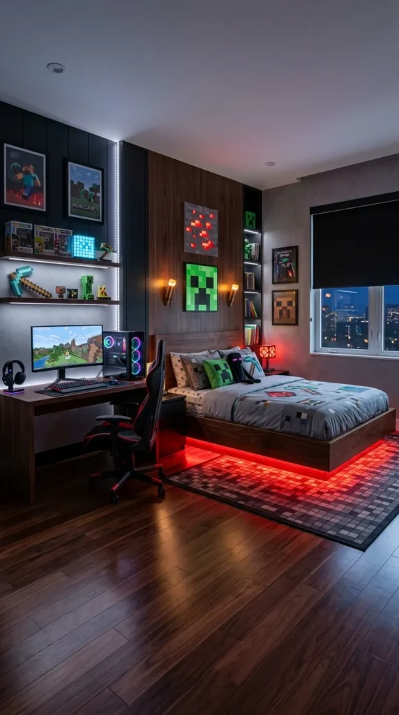 Redstone Glowing LED Bed